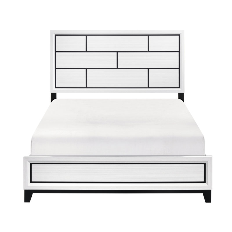 Mobilier de chambre à coucher moderne en bois à finition blanche pour grand lit 1pc