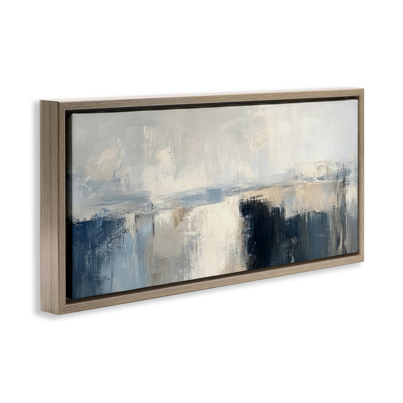Cadre flottant à abstraction, Essence vitale, design par Irena Orlov, H 11 po x l 25 po, Cadre flottant orme Montalcino