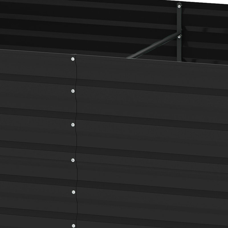 Metal Raised Garden Bed, Black, 54cm H x 180cm W x 90cm D
