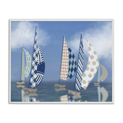 Patchwork de voiliers de bord de mer, estampe numérique par Matthew Piotrowicz