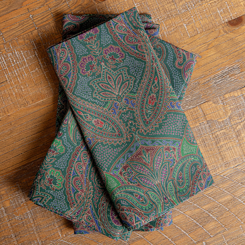 Set of 4 Paisley Napkin Set, Green