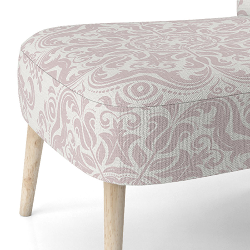 Chaise d'appoint rembourrée à motif crème Damask
