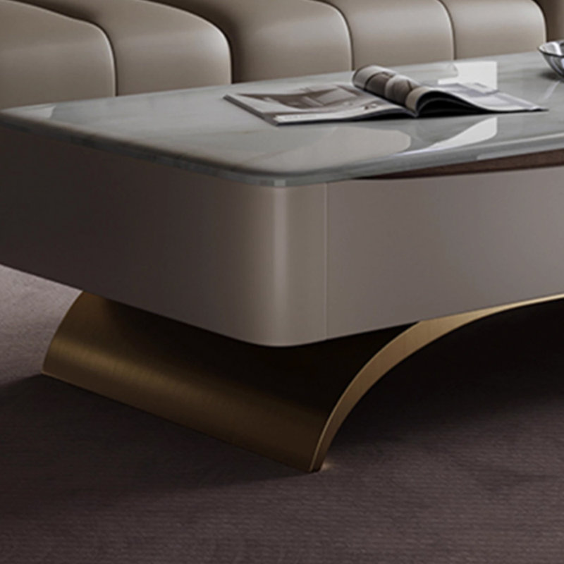 Light luxury minimalist design coffee table, 17.71" H x 55.11" L x 27.55" W