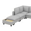 Ensemble de canapé modulaire moderne en chenille en U de 90 po, canapé modulaire avec repose-pieds mobile, table basse avec dispositifs de chargement cachés-779820714