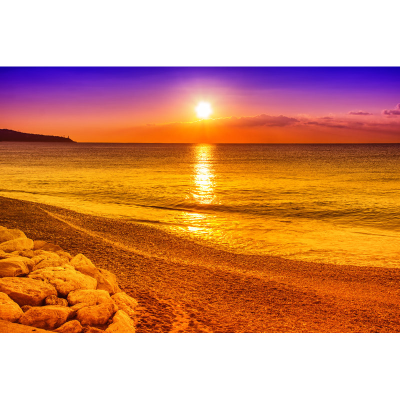 Coucher de soleil sur l'océan par Gianliguori - Photographie sur toile tendue, L 18 po x H 12 po