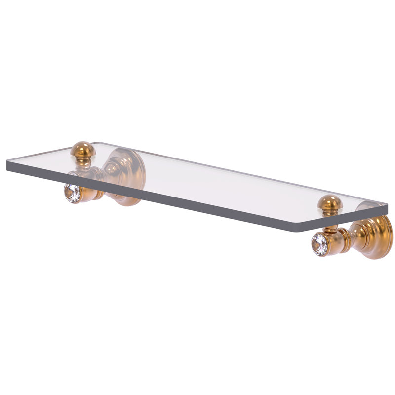 Hertz Glass Bracket Shelf, 2.4" H x 16" W x 5.54" D, Brushed Bronze