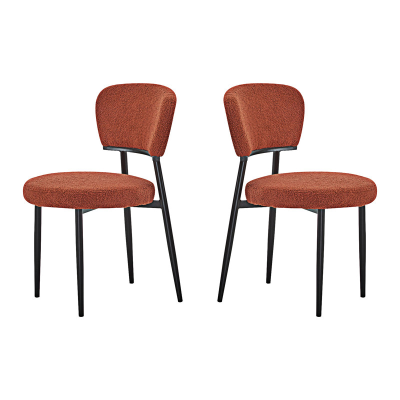 Chaise d'appoint rembourrée (ensemble de 2), Orange