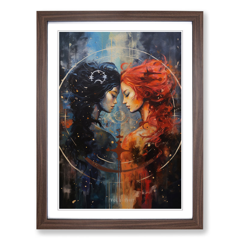 Single Picture Frame Print on Wood, 64cm H x 46cm W, Walnut Framed