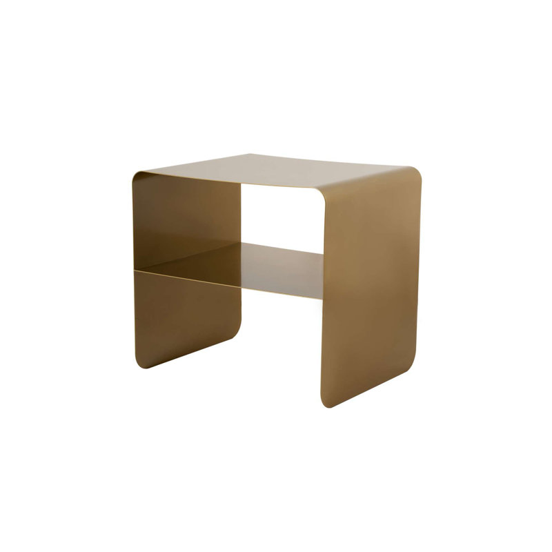 Table d'appoint Modern Glam, finition dorée, 17,7 po x 22,0 po x 20,5 po | Fabrication 100% métal, robuste et élégante | Parfait pour le salon, la chambre à coucher ou le bureau | Conception originale unique, rehaussez votre décor