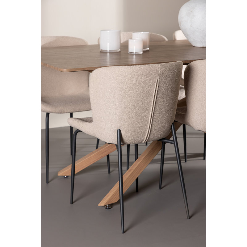 Nikali 6 - Person Dining Set, Beige, Beige