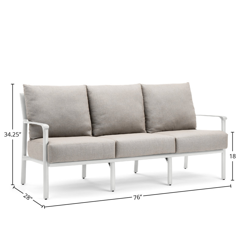 Outdoor 3 - Seat Patio Sofa, Taupe, Light Gray