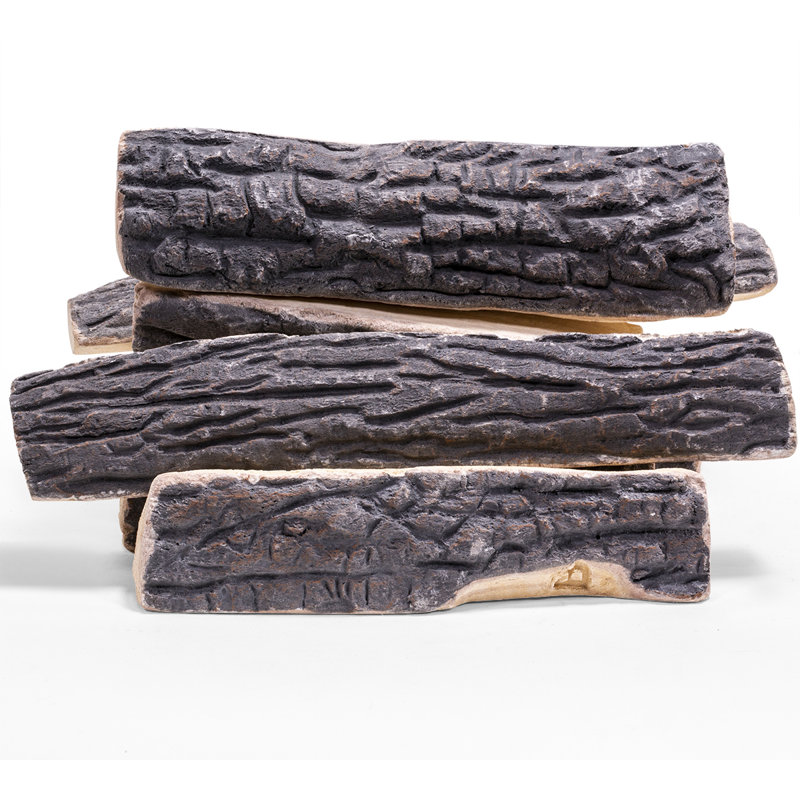 8 Piece Natural Wood Propane Gas Log Set
