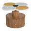 Table d'appoint en forme de trèfle à quatre feuilles avec tiroir de rangement, table de bout en bois aggloméré naturel pour le salon et la chambre à coucher