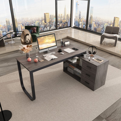 Stockseth L-Shaped Laminate Computer Desk