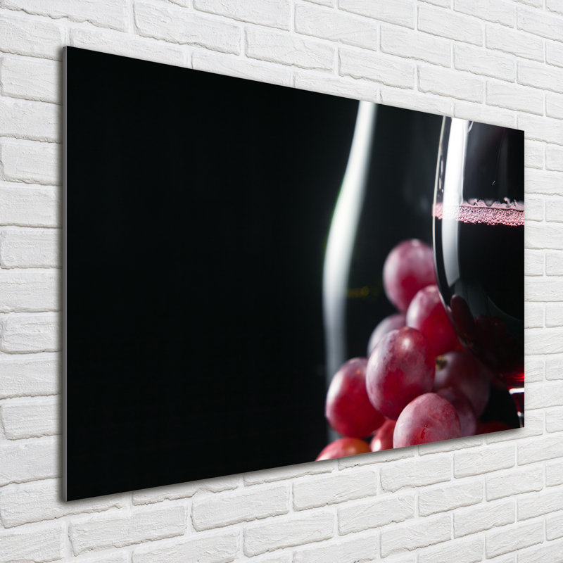 Grapes And Wine - No Frame Print on Glass