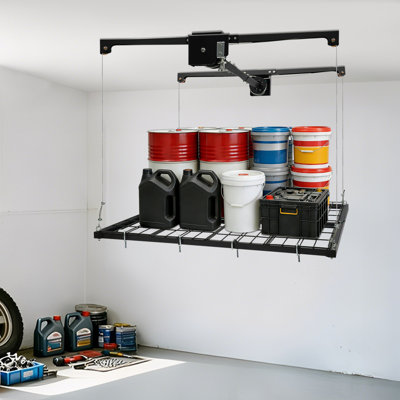 Overhead Garage Lifting Storage Rack Garage Storage Rack Adjustable Height Garage Storage Rack