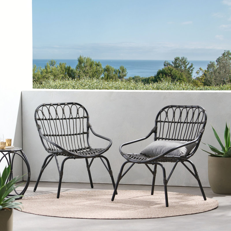Chaises de patio, Gris, Noir