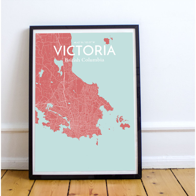 Victoria City Map - No Frame Print, 61cm H x 45.7cm W x 0.13cm D