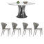 Simple Rectangular Rock Plate Dining Table Sets.