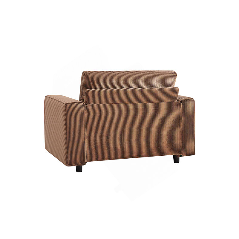 Chaise rembourrée en velours côtelé Modern, Polyester brun