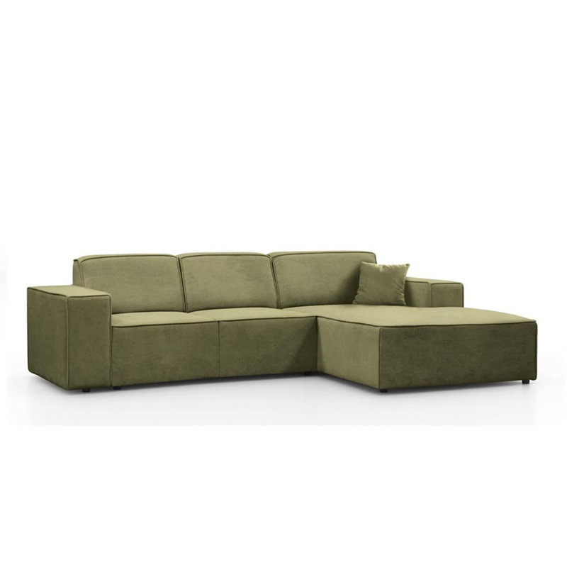 Avionna 4 Seater Sofa & Chaise, Right Hand Facing, Green