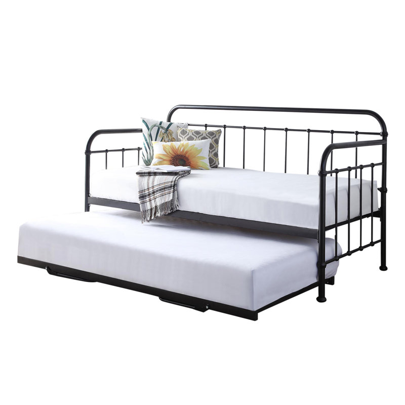 Ivan Daybed with Trundle, 12cm Memory Foam, Black