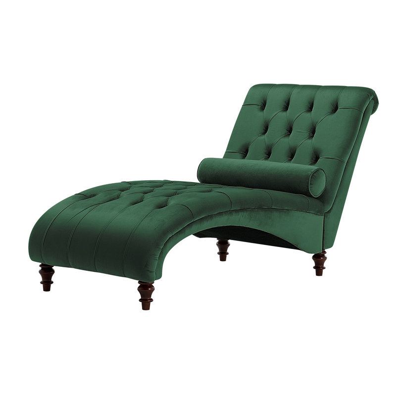 Douglas Upholstered Chaise Lounge, Dark Green