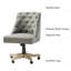 Chaise de travail capitonnée à boutons H 38,5 po Vail avec base en bois manufacturé et massif-279403238