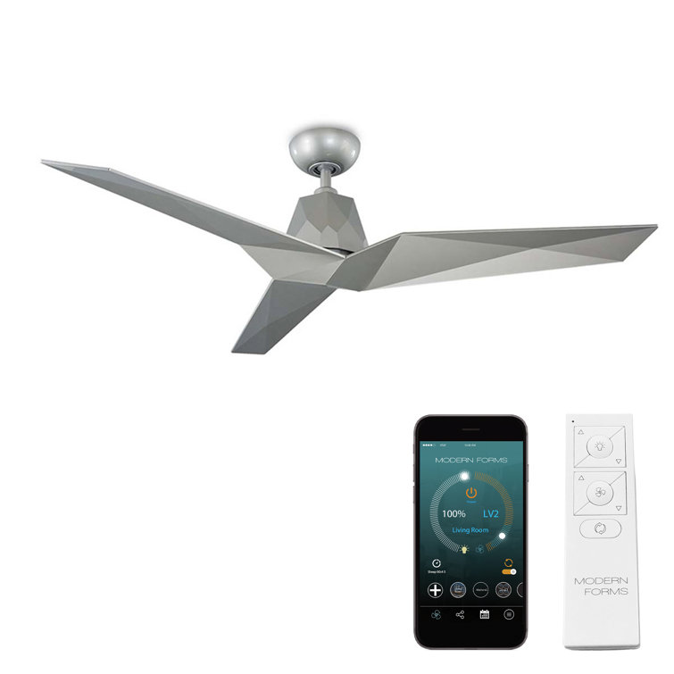 60" Vortex 3 - Blade Outdoor/Indoor Smart Standard Ceiling Fan with Wall Control Included, Works With Alexa and iOS or Android App