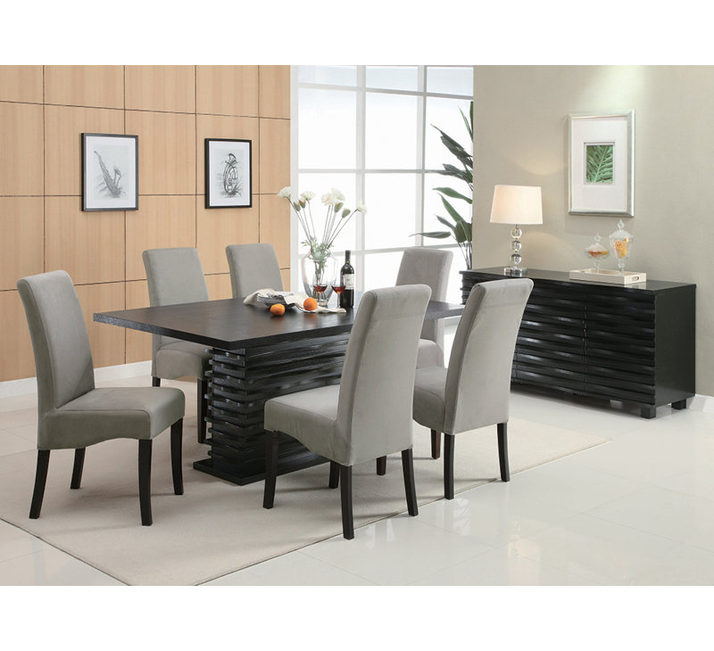 Damian Rectangle Pedestal Dining Table Black