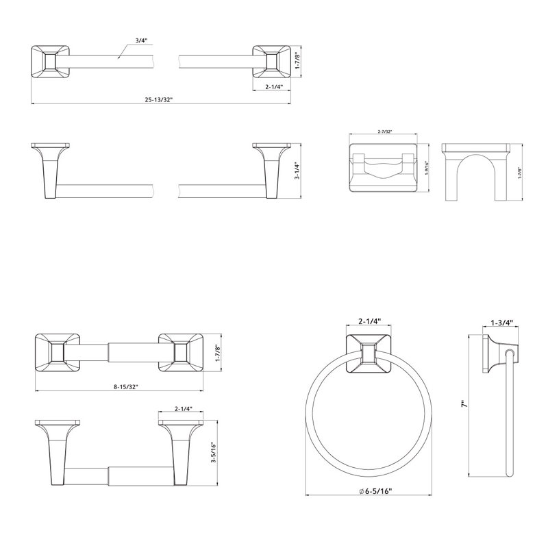 4 - Piece Bathroom Hardware Set
