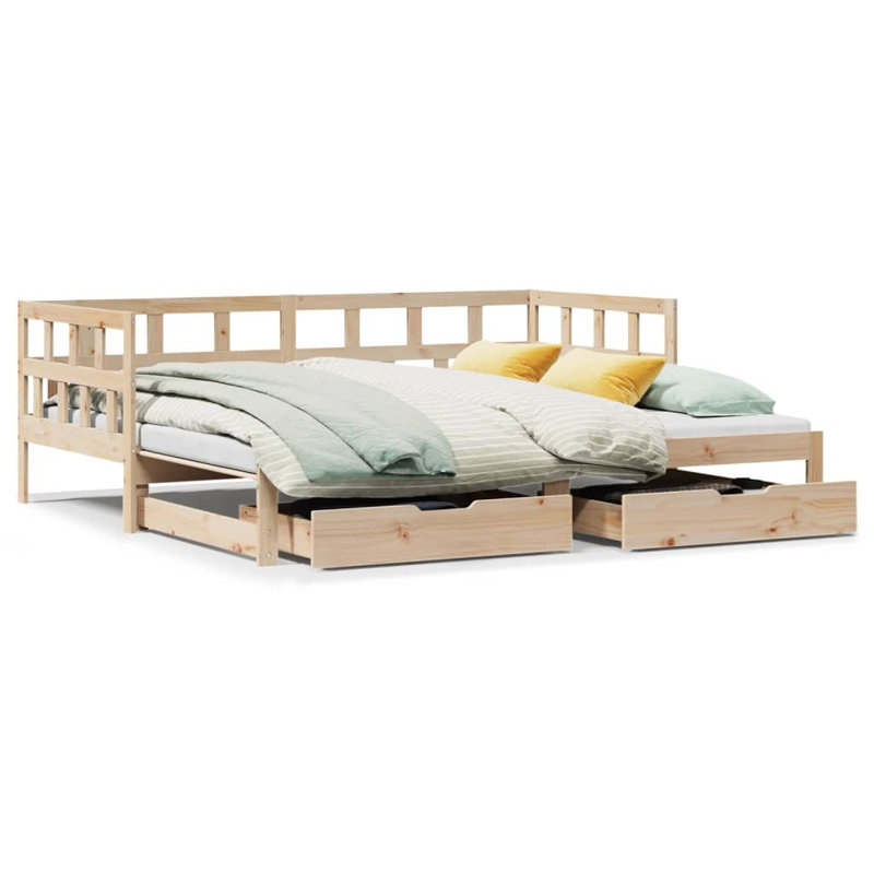 Rojerio Solid Wood with Trundle, Single (3'), Natural