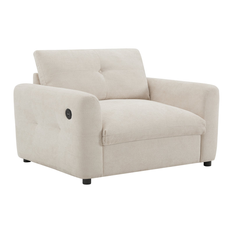 Canapé-fauteuil en chenille de 42 po de large Talvi, Beige
