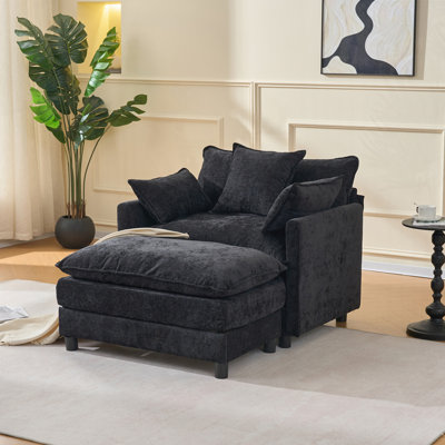 Fauteuil en chenille avec repose-pieds