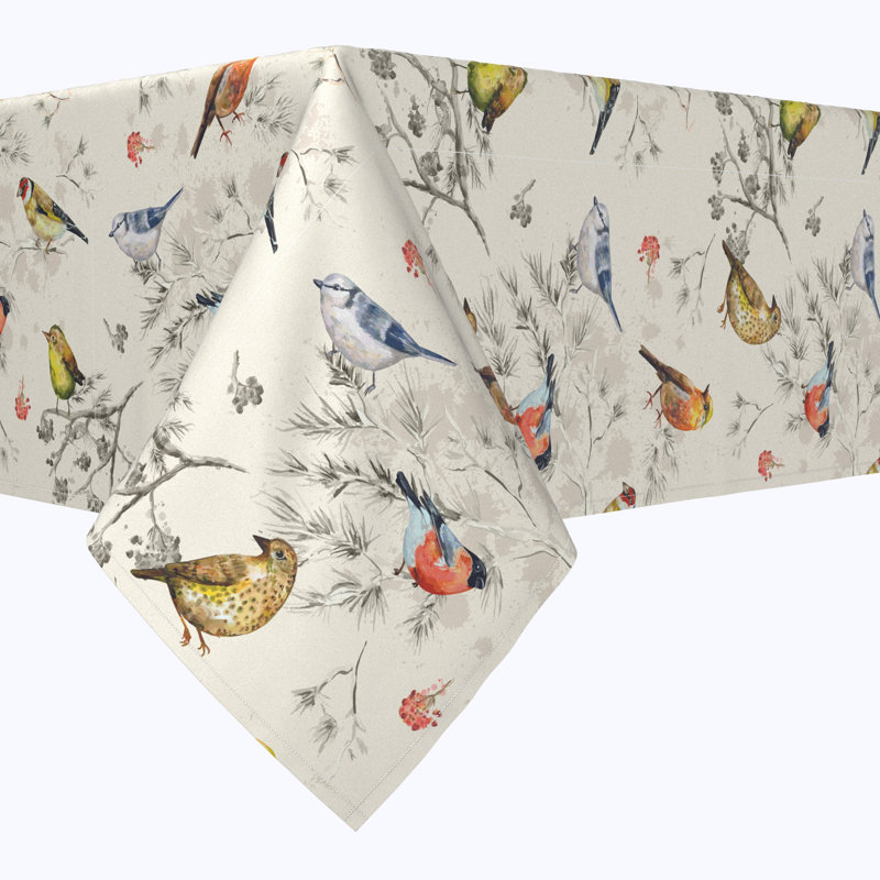 Square Tablecloth, 100% Cotton, 52X52", Bird Watch