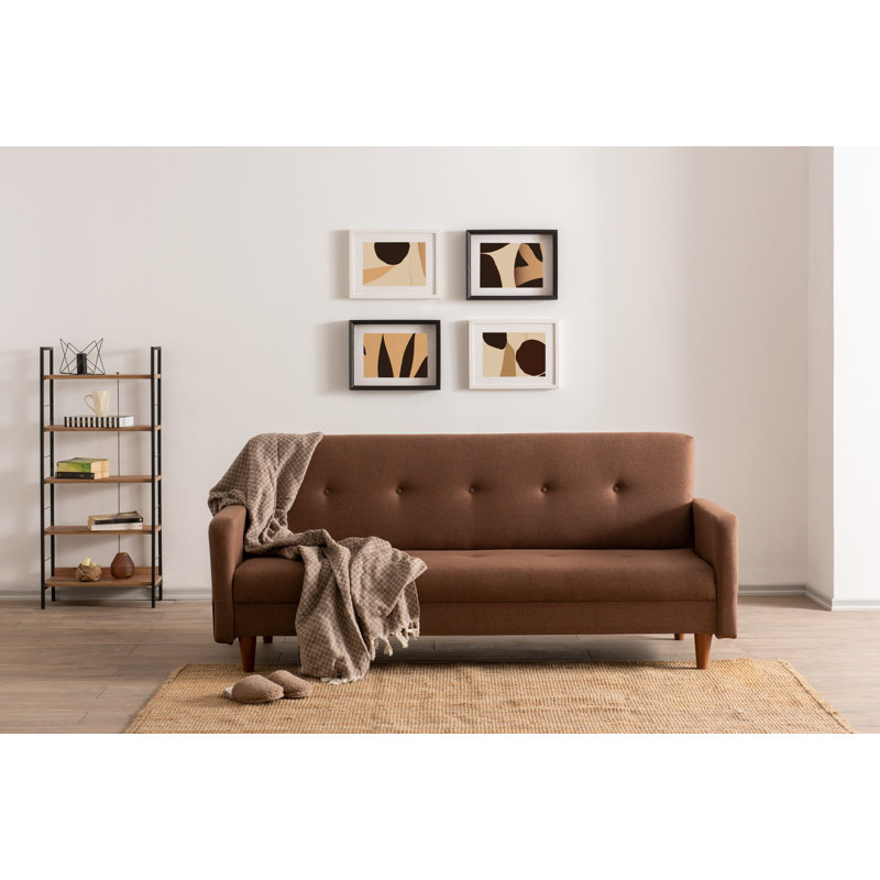 Allinson 200cm Upholstered Sofa Bed, Brown