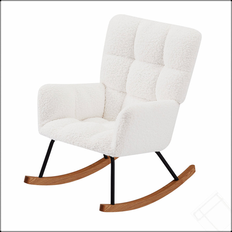 Chaise berçante rembourrée avec dossier haut Comfy