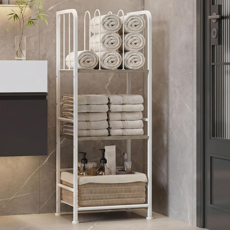 16.5 " Iron and MDF Freestanding Towel Rack