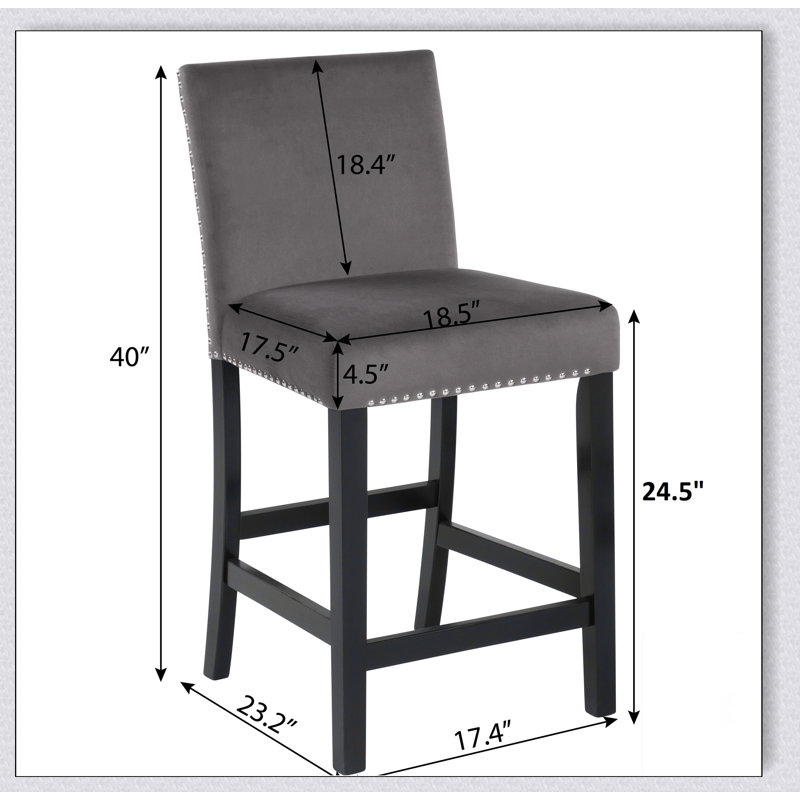 Tabouret de comptoir en velours Cobre