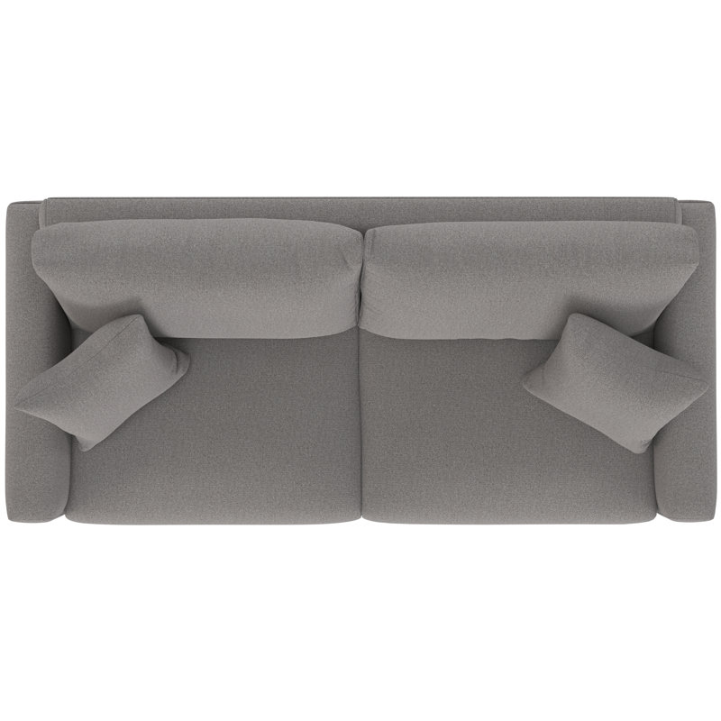 Canapé-lit à accoudoirs carrés avec coussins réversibles Andren Alp, Grand lit, À ressorts, Polyester gris foncé