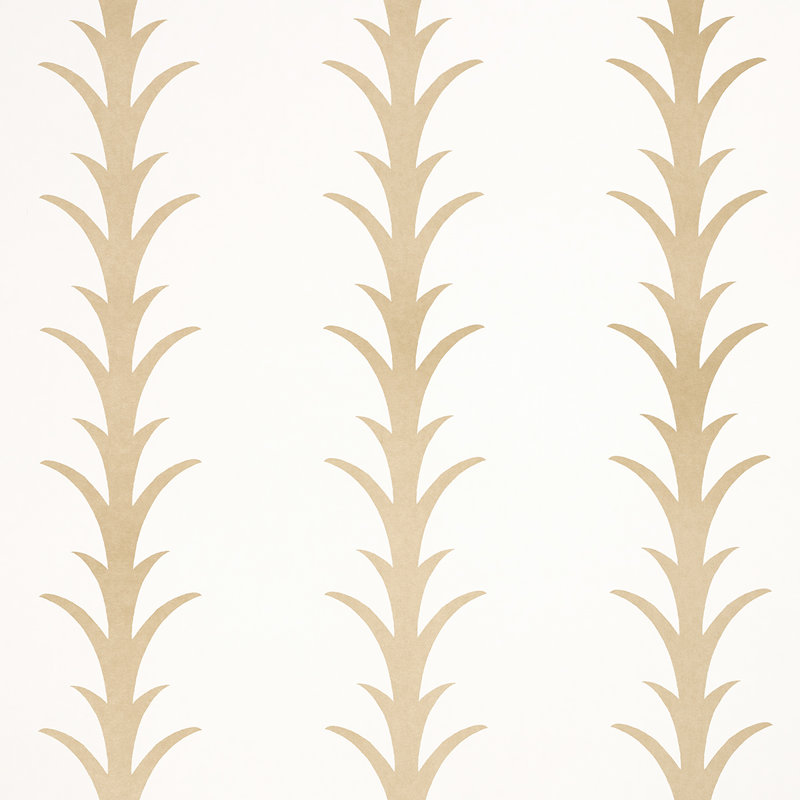 Papier peint à rayures Acanthus, Doré / ivoire
