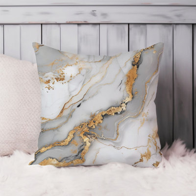 Abstract Gray & Gold Geode Marble Crystal XVIII Modern