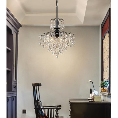 Modern Black Crystal Chandelier