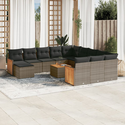  Ensemble de canapé de jardin gris