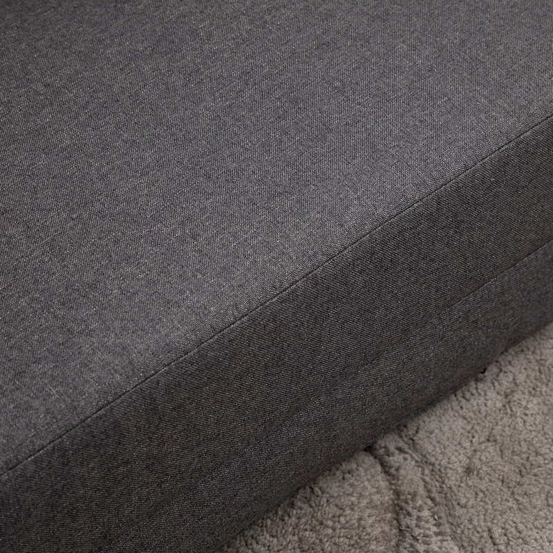 2-In-1 Floor Lazy Sofa With 5 Position Adjustable Backrest, Dark Gray, Dark Gray Linen