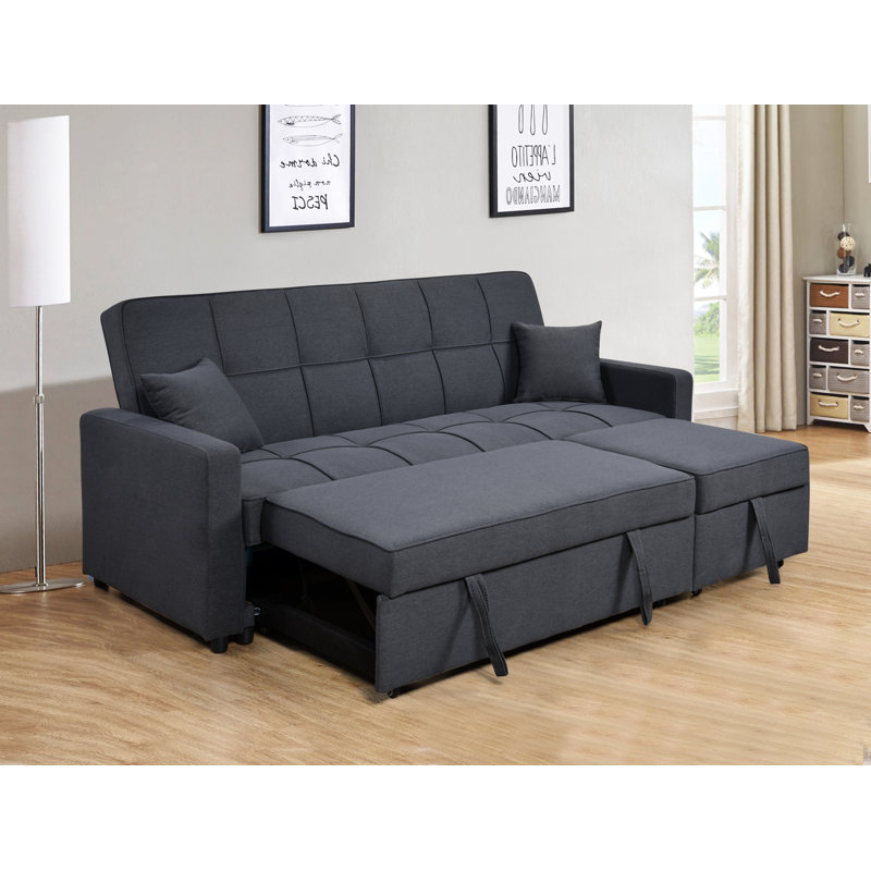 Canapé-lit convertible surdimensionné de 83 po avec dossier réglable Eloria, Gris foncé