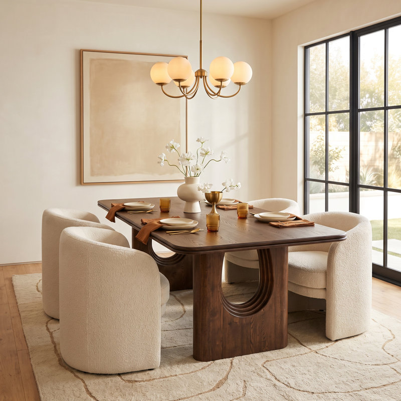 Campbell Layered 86" Dining Table, Mud Brown