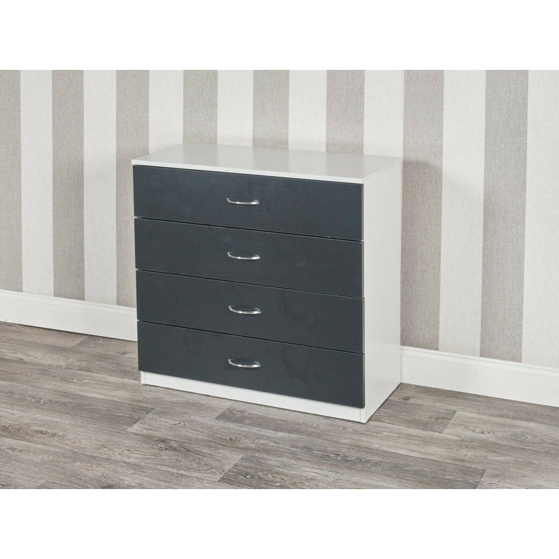 Keeton 75cm W 4 - Drawer Chest of Drawers, White/Black