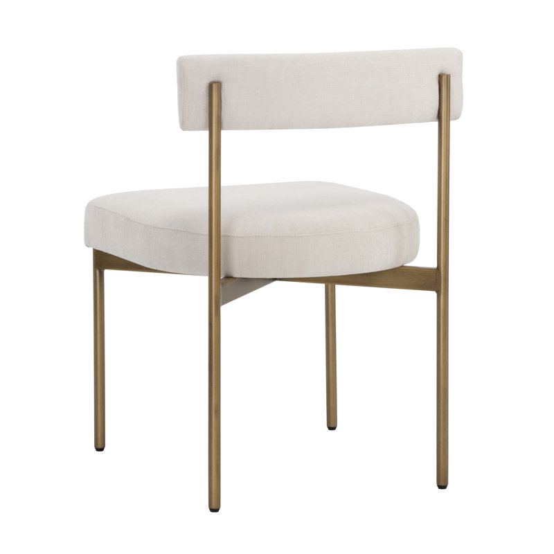 Seneca Upholstered Dining Chair, Cream, Gold