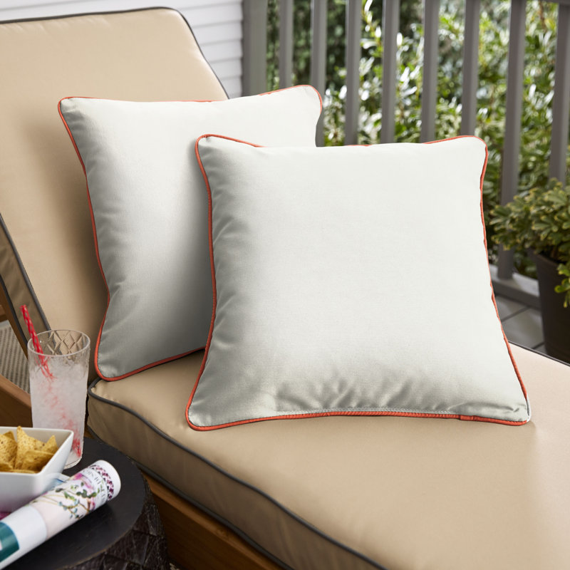 Coussin extérieur Adel Sunbrella, Blanc uni, L 16 po x P 16 po